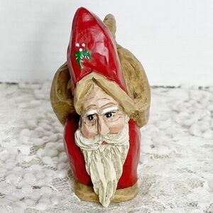 Midwest Importers LIMB FOLK SANTA Figurine Carrying Log Christmas Holiday